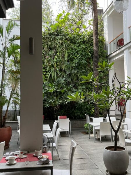 Puducherry hotel courtyard